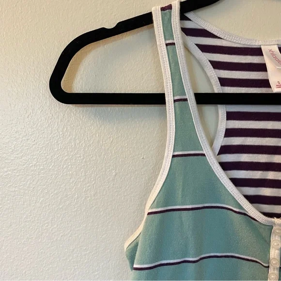 Xhilaration | Green, Purple Colorblock Racerback Tank | Size Small - Picture 2 of 11